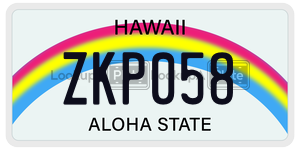 ZKP058  license plate in HI