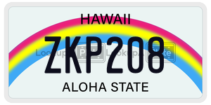 ZKP208  license plate in HI