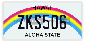 ZKS506  license plate in HI