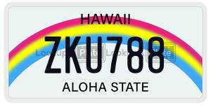 ZKU788  license plate in HI