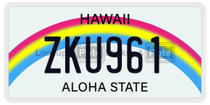 ZKU961  license plate in HI