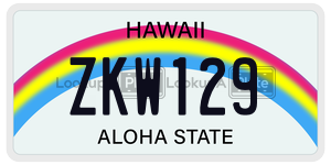 ZKW129  license plate in HI