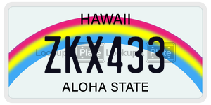 ZKX433  license plate in HI