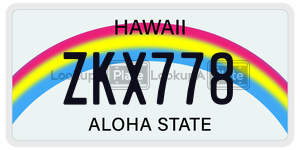 ZKX778  license plate in HI