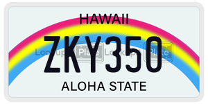 ZKY350  license plate in HI