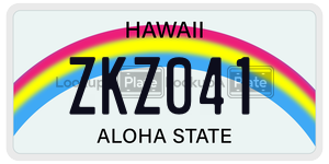 ZKZ041  license plate in HI