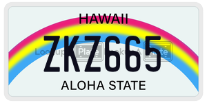 ZKZ665  license plate in HI