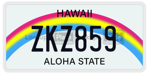 ZKZ859  license plate in HI