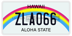 ZLA066  license plate in HI