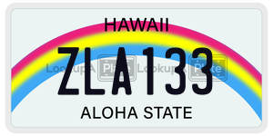 ZLA133  license plate in HI