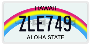 ZLE749  license plate in HI