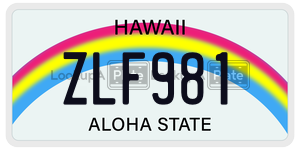 ZLF981  license plate in HI