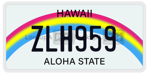 ZLH959  license plate in HI