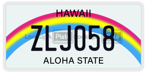ZLJ058  license plate in HI