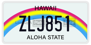 ZLJ851  license plate in HI