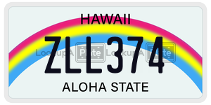 ZLL374  license plate in HI