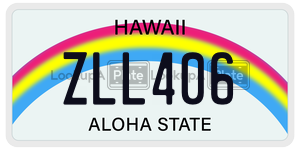 ZLL406  license plate in HI