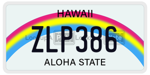 ZLP386  license plate in HI