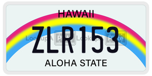 ZLR153 license plate in Hawaii
