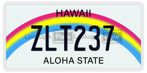 ZLT237  license plate in HI