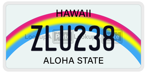 ZLU238  license plate in HI