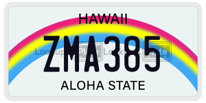 ZMA385  license plate in HI