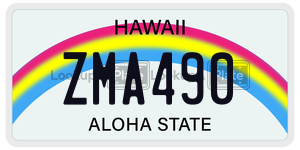 ZMA490  license plate in HI