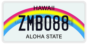 ZMB088  license plate in HI