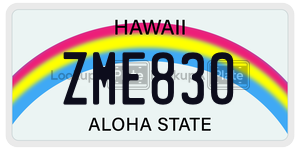 ZME830  license plate in HI