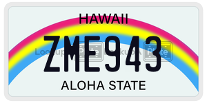 ZME943 license plate in Hawaii