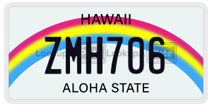 ZMH706  license plate in HI