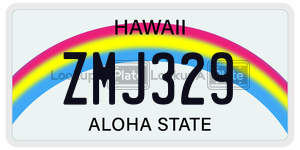 ZMJ329  license plate in HI