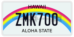 ZMK700 license plate in Hawaii