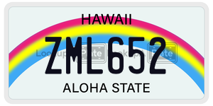 ZML652  license plate in HI