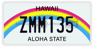 ZMM135  license plate in HI