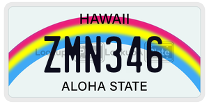 ZMN346  license plate in HI