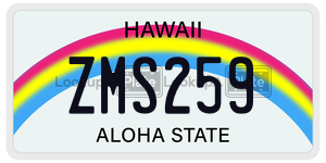 ZMS259  license plate in HI