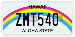 ZMT540  license plate in HI