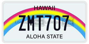 ZMT707  license plate in HI