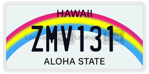 ZMV131  license plate in HI
