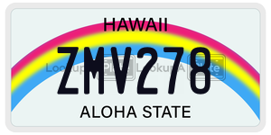 ZMV278  license plate in HI