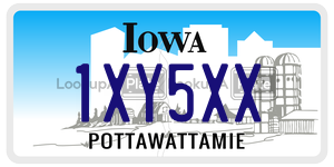 1XY5XX license plate in Iowa