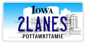 2LANES  license plate in IA