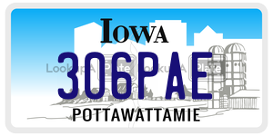 306PAE  license plate in IA