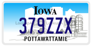 379ZZX  license plate in IA