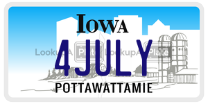 4JULY  license plate in IA