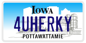 4UHERKY  license plate in IA