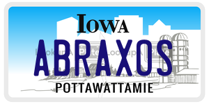 ABRAXOS  license plate in IA