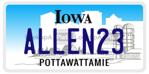 ALLEN23 license plate in Iowa
