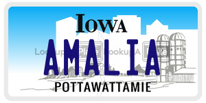 AMALIA  license plate in IA